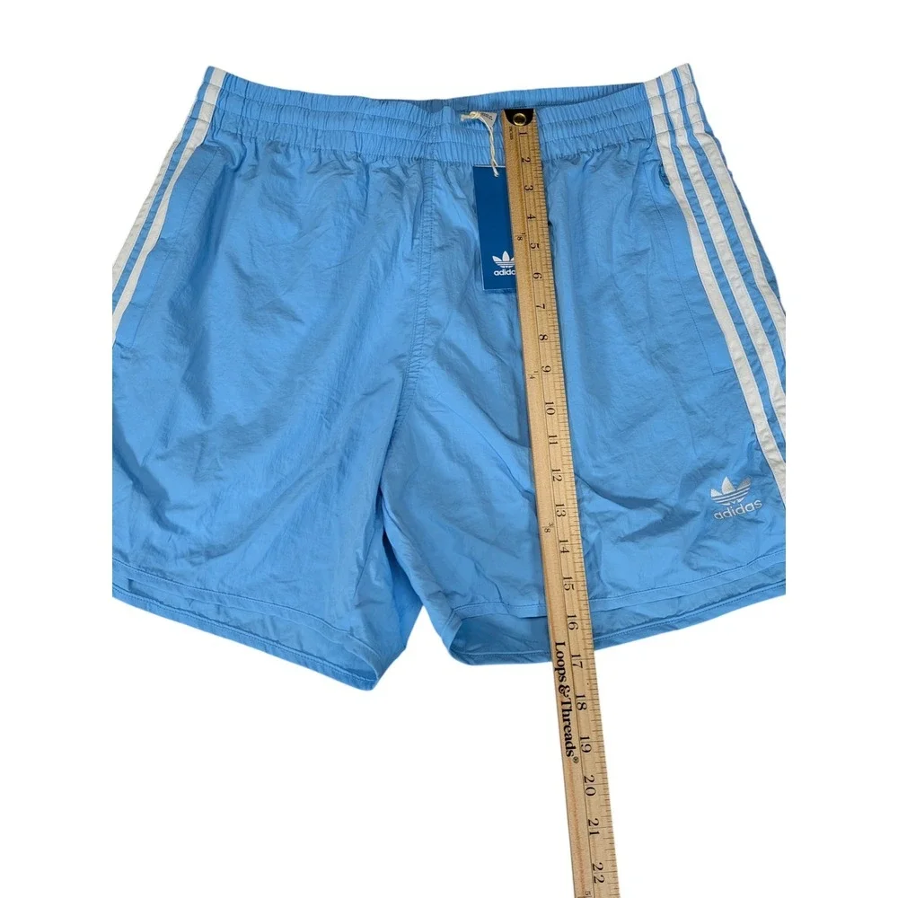 Adidas Mens Light Blue 3-Stripe Swim Shorts Trunks Large NWT